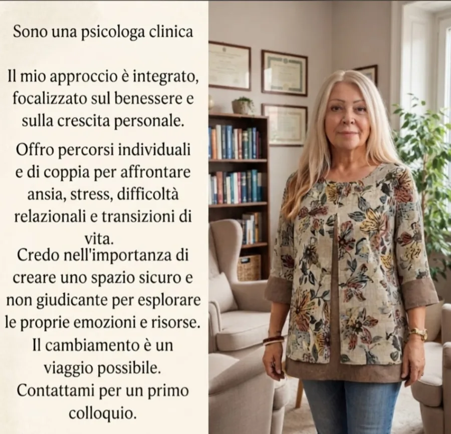 Sono una psicologa clinica: approccio integrato, percorsi individuali e di coppia per ansia, stress e difficoltà relazionali